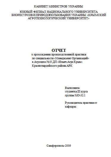 Отчет по практике менеджмент